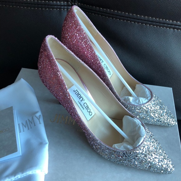 Jimmy Choo Shoes - JIMMY CHOO ROMY 85 Glitter Pumps